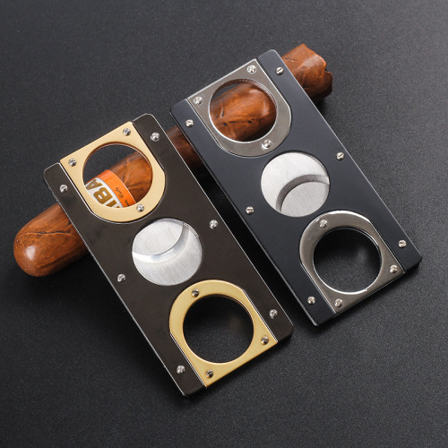 Rectangular cigar cutter scissors double-edged cigarette knife stainless steel sharp cigar cutter cigar smoke Cuban cigar