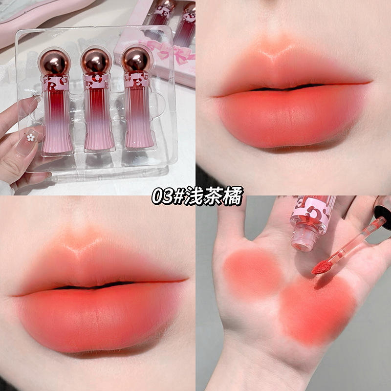 Gegebear, suave, polvo labial, niebla, terciopelo mate, no es fácil de tocar, maquillaje, lápiz labial blanqueador, cosméticos