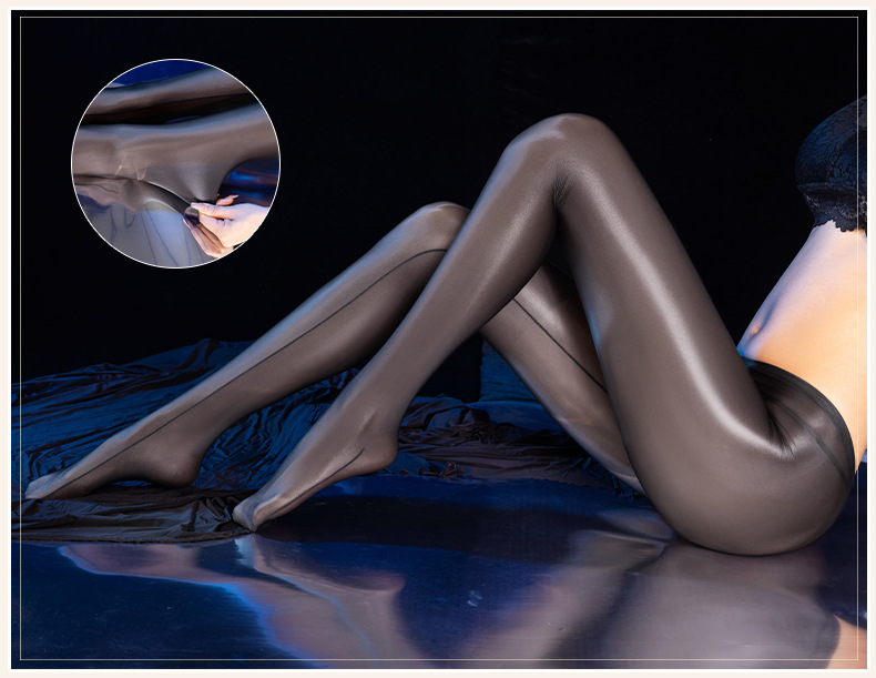 Tear-Resistant Open-Crotch Silk Stockings, Black Sheer Hosiery for Women, One Size — detail image 6