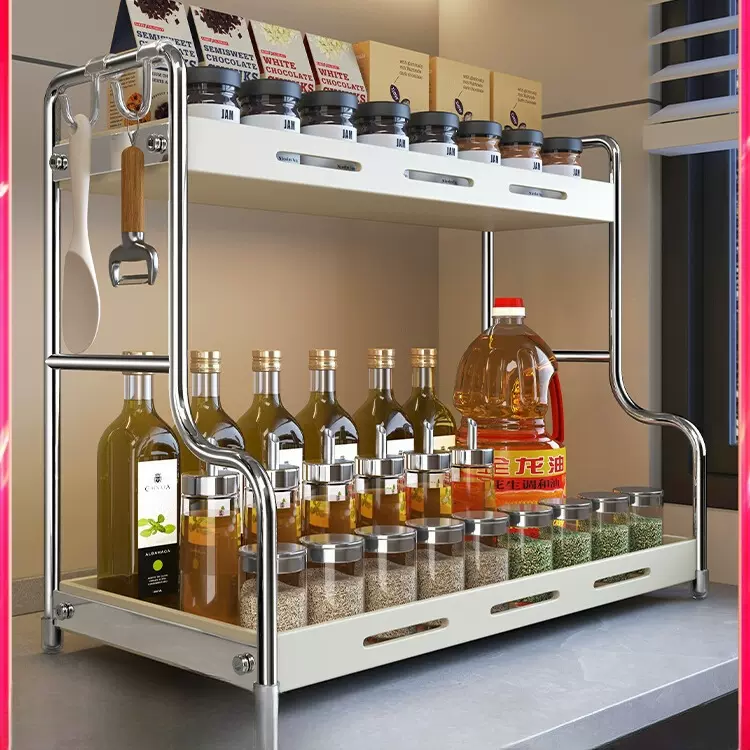 厨房整理调料置物架台面多功能家用放调味品架不锈钢多层收纳架子