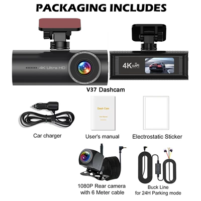 Parking Monitoring Gps Reversing Image, Driving recorder - front-and-rear-of-the-car-wifi-step-down-line