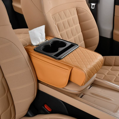 holder and storage box, car armrest | Armrest box - cayenne-color-with-tissue-paper