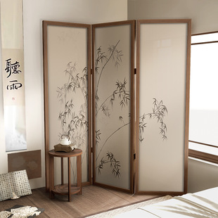 Modern Chinese Folding Screen Partition Living Room Mobile Home Shaded Tea Room Bedroom Decorative Simple Bamboo Folding Screen