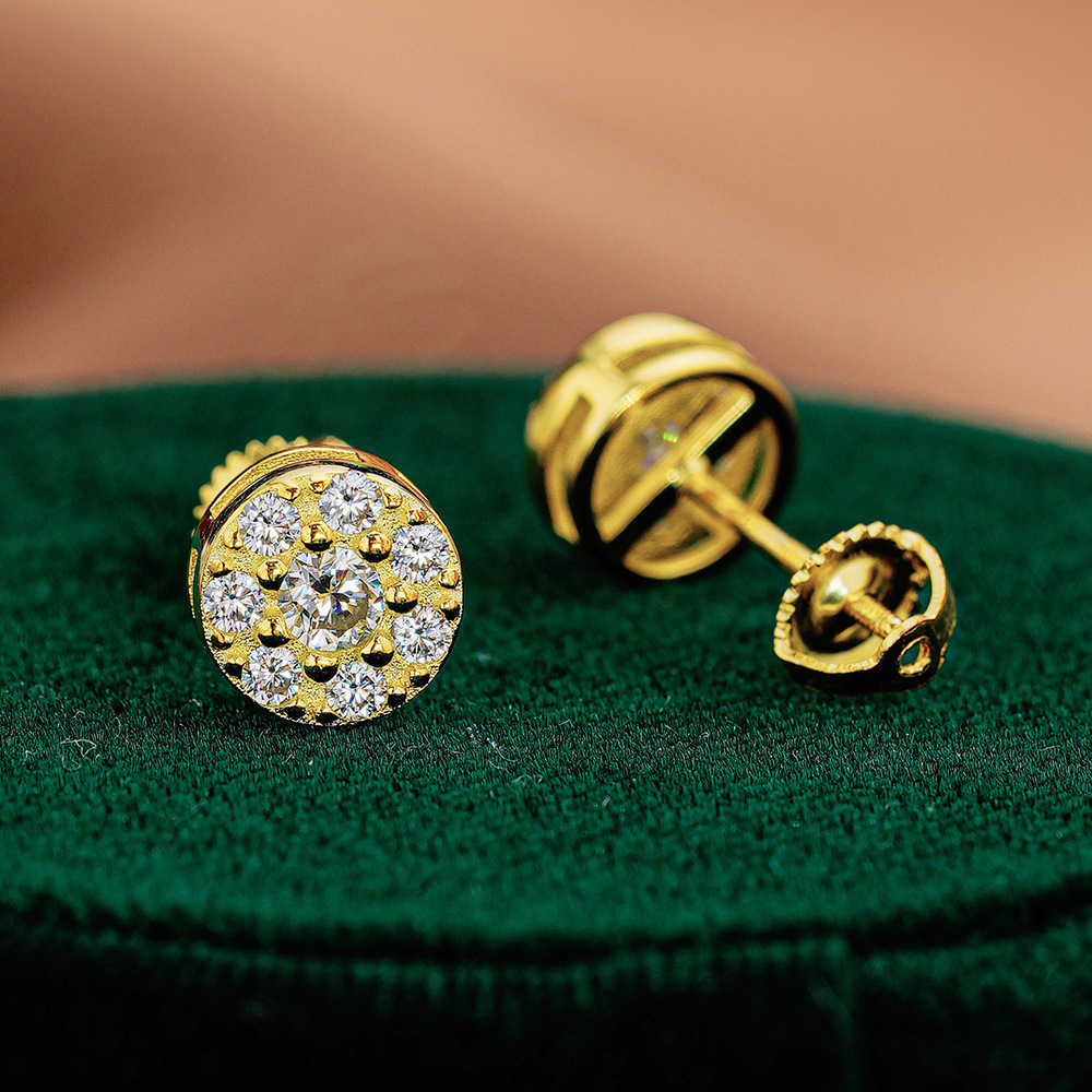 Boucles d oreilles unisexes en argent sterling 925 moissanite_voghion.com