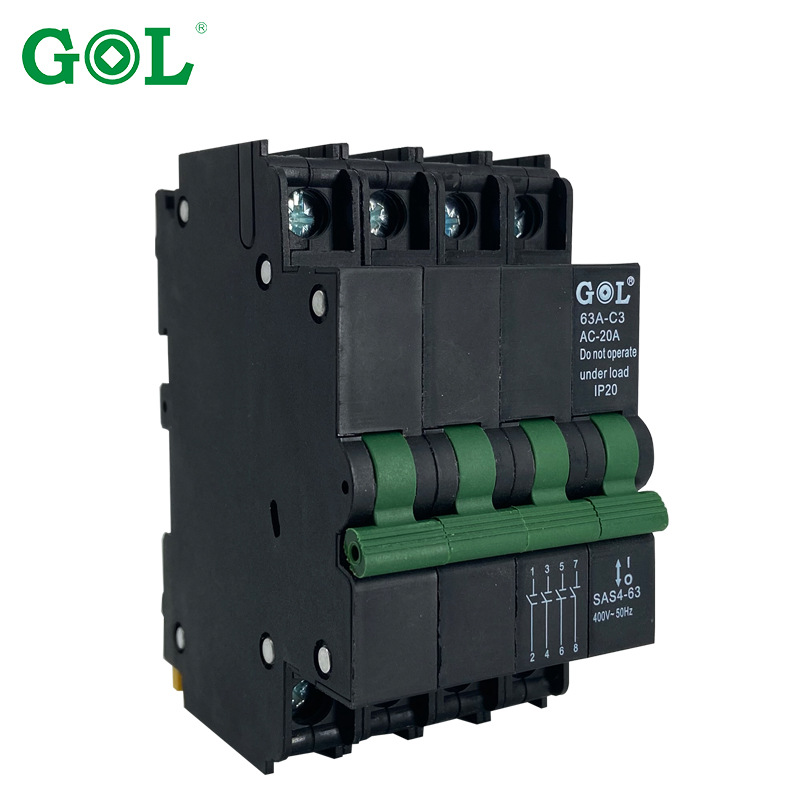 【隔离开关】SAS4-63  黑色断路器13mm 4p 40-63A 分断4.5KA