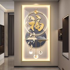 现代轻奢玄关装饰画入户正对门寓意好进门挂画走廊过道高级感壁画