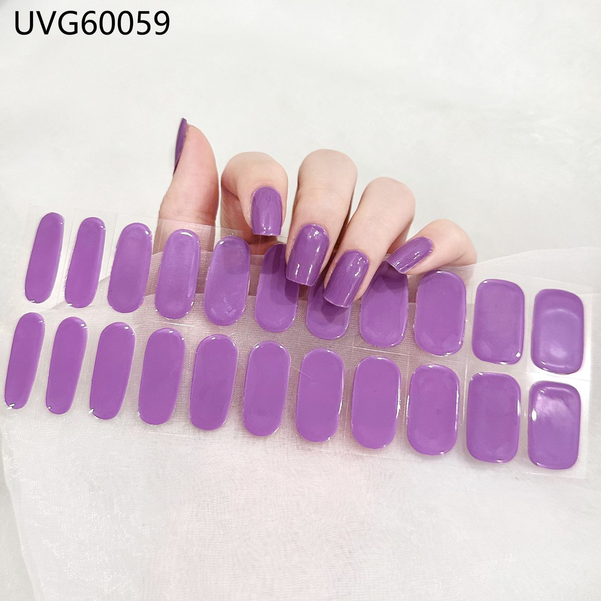 Pegatinas de uñas de gel UV transparentes efecto hielo, semicuradas, con lámina dorada, fototerapia, efecto película de aceite