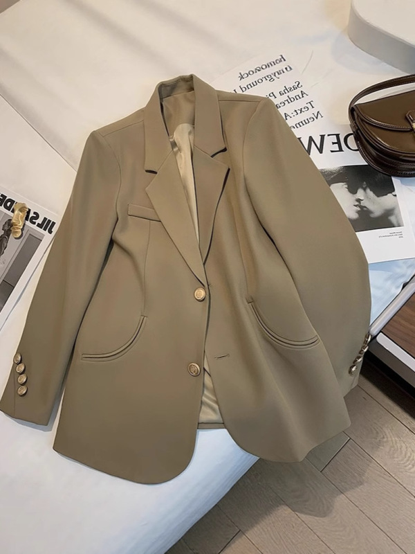 咖色西装外套高级感2025春秋新款韩气质女神范高端休闲小西服大码|undefined