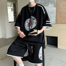 夏季男士新中式中国复古唐装套装男短袖宽松短裤潮流国风两件套