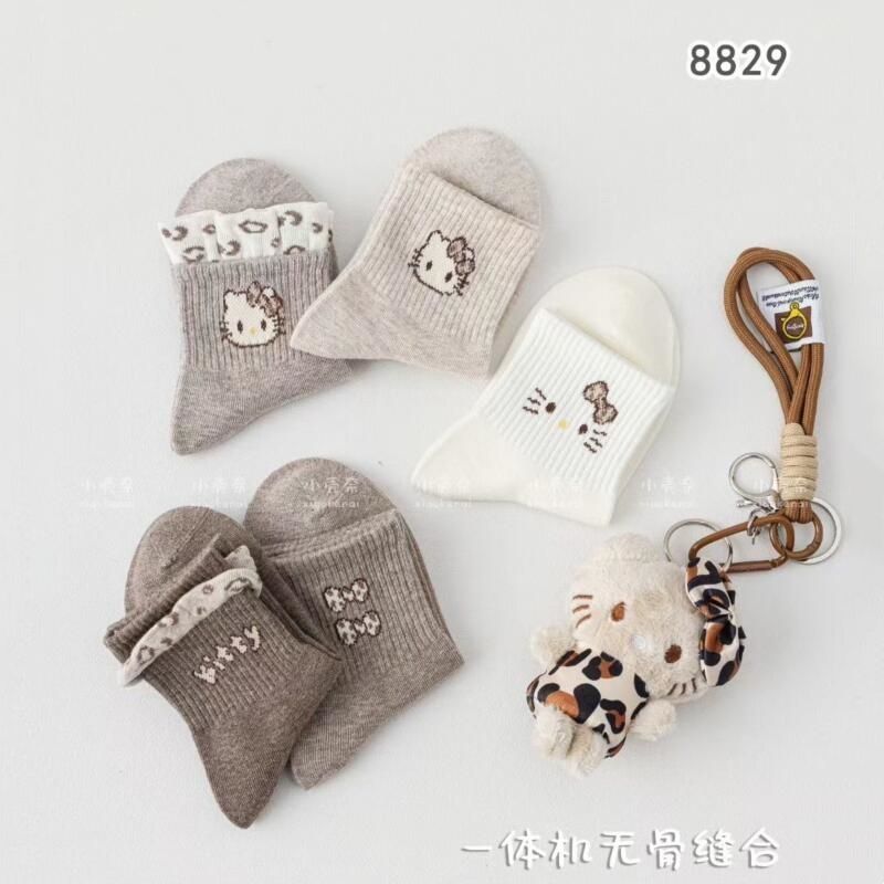 Children's breathable brand cartoon socks for students, mid-length 4