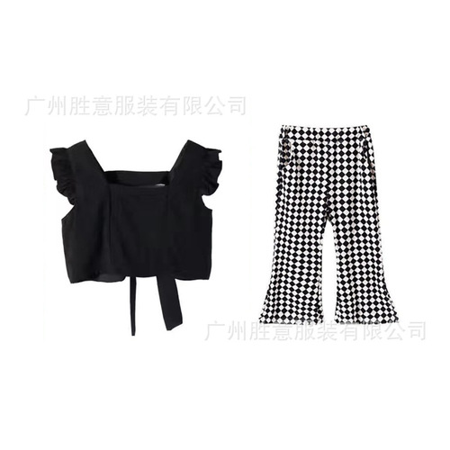 Summer Outfit for Girls  New Princess Backless Casual Set for Girls Baby Fashionable and Trendy Two-Piece Children's Clothing