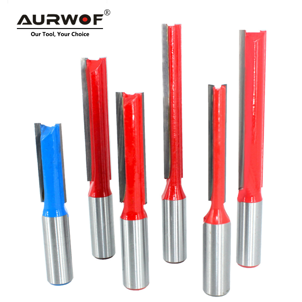 1/2柄直刀双刃红色直刀蓝色雕刻木工铣刀修边机刀头硬质合金开槽