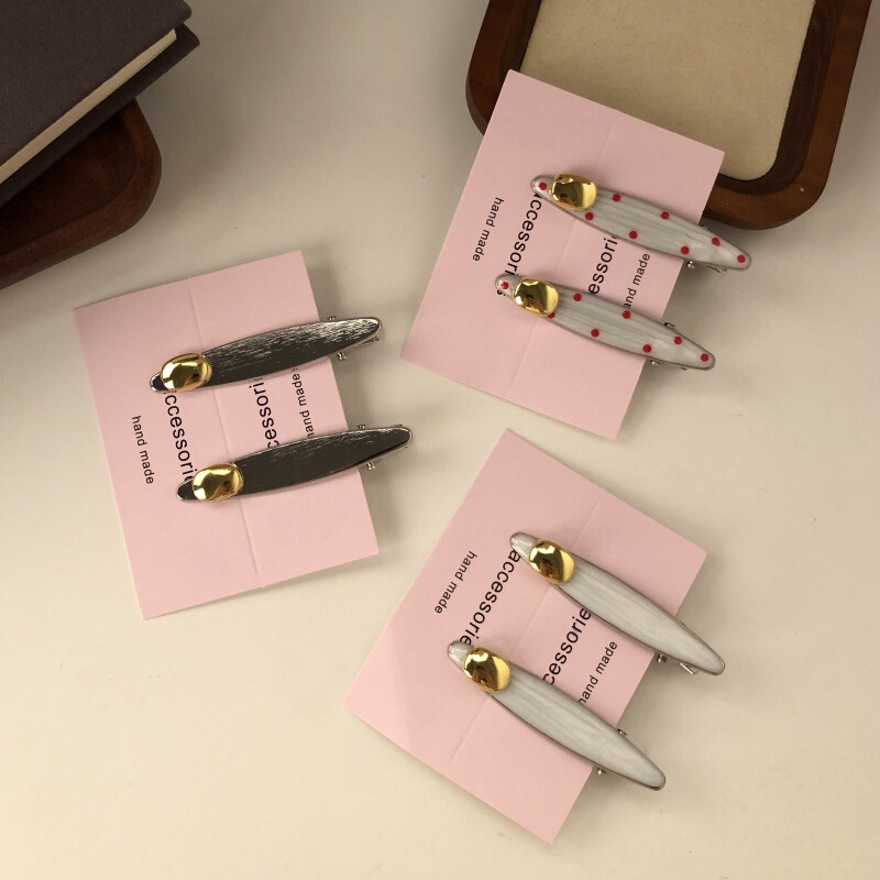 French-Style High-End Metallic Hairpin for Women, Elegant Side Bangs Clip, New Simple Versatile Hair Accessory