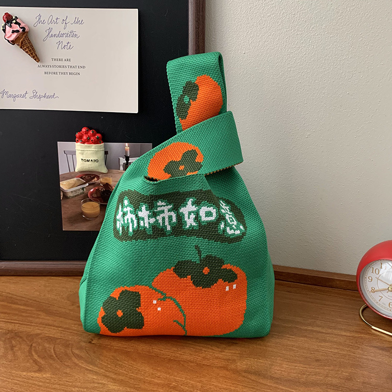 Bolsas de punto de Año Nuevo rojo festivo nicho personalidad acompañante bolsas de regalo bolsas de caramelo bolsas de hombro bolsas de mochila