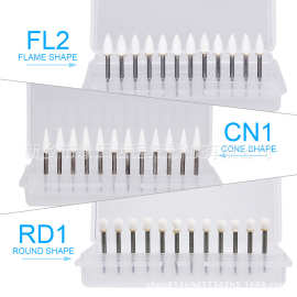 牙科高速砂石陶瓷磨头 烤瓷牙树脂磨头 FL2 CN1 RD1 12支1盒