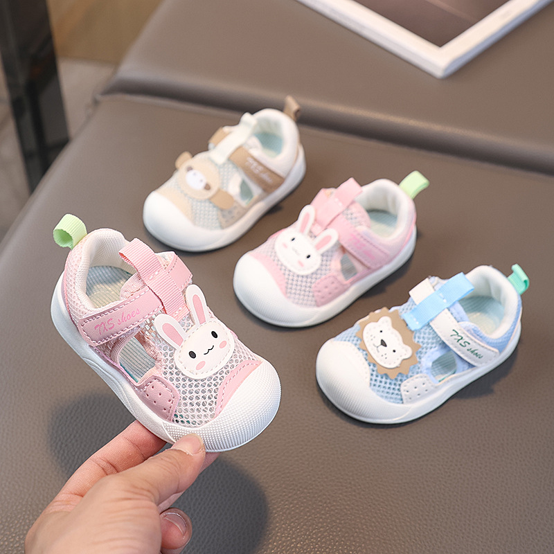 Summer New Baby Shoes 1-2 Years Old Girls' Toe Hollow Sandals Boys' Breathable Soft Sole Toddler Shoes