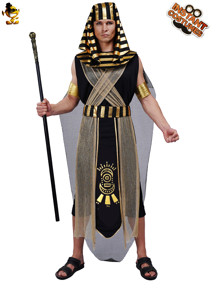 Halloween adulto gran macho antiguo faraón egipcio traje rey egipcio Cosplay traje del funcionamiento de la etapa