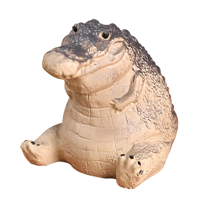  Mini Cute Crocodile Resin Small Ornaments Cute Blind Box Small Gift Tea Table Tea Pet Tea Set Accessories Tea Play