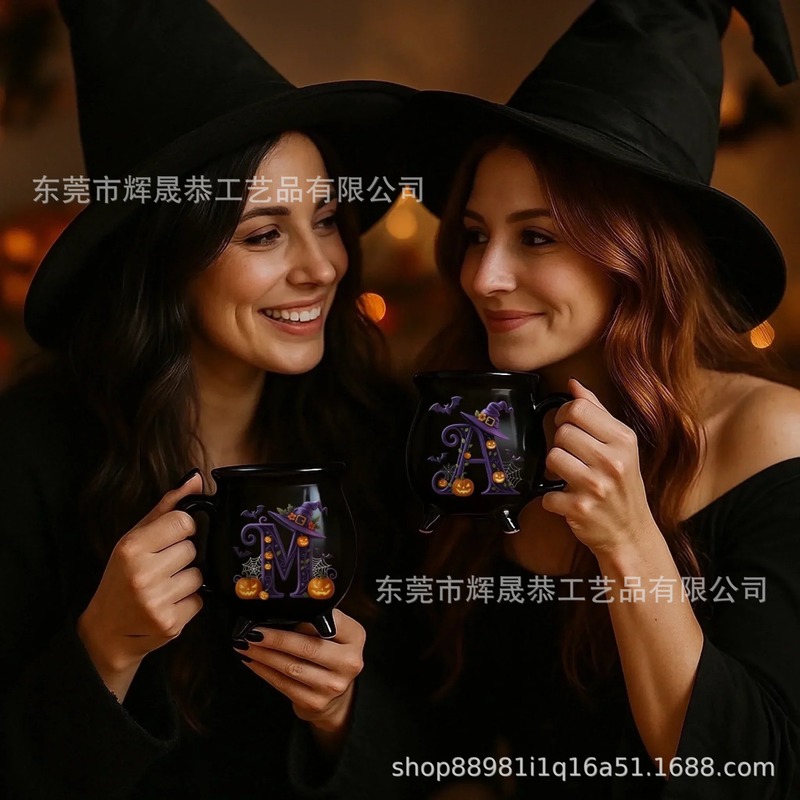 跨境新款Ceramic Cauldron Coffee Mug陶瓷大锅咖啡杯12oz|undefined
