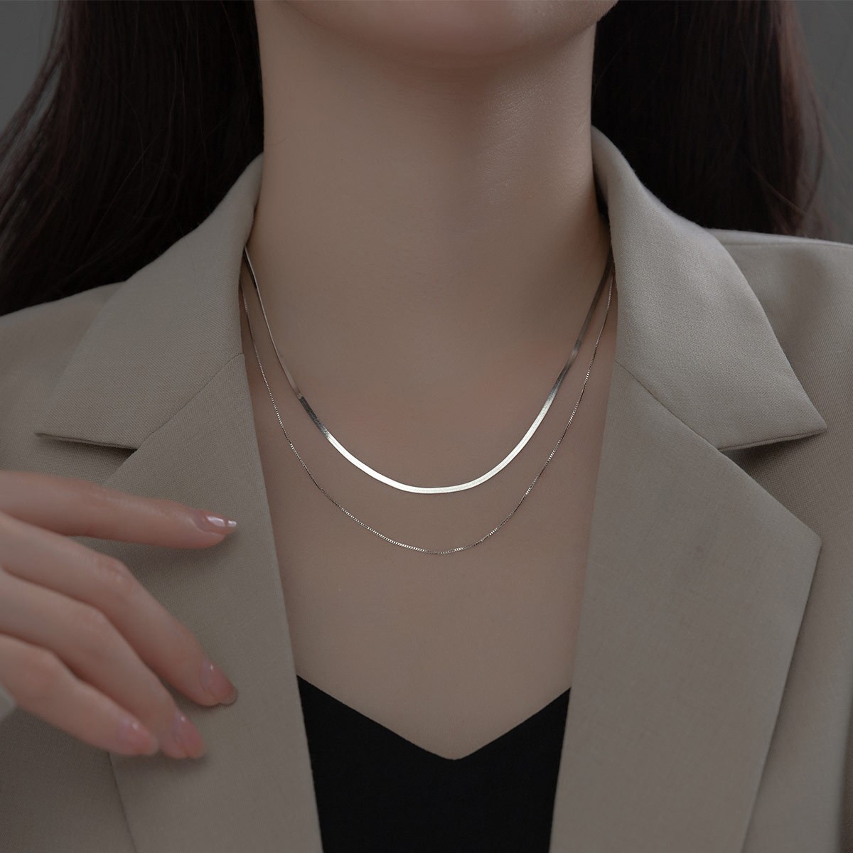 10g Weight Necklace Classification 1 Piece Quantity Simple Style Commute Solid Color Stainless Steel Titanium Steel Plating Necklace
