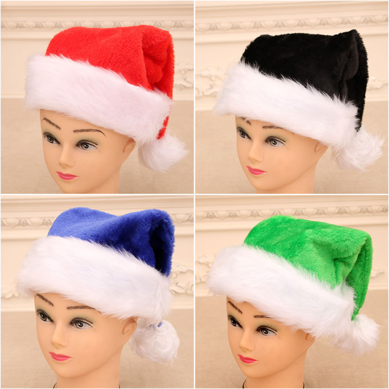 Cross-border new plush adult Christmas hat Christmas decoration hat Christmas gift single packaging Haipai hat