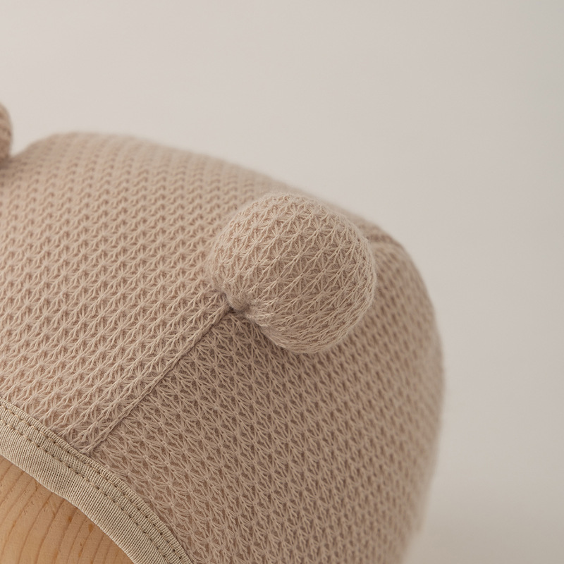 Baby hat Autumn and winter cute double ball baby small month new ear protective hat_viptrois.com