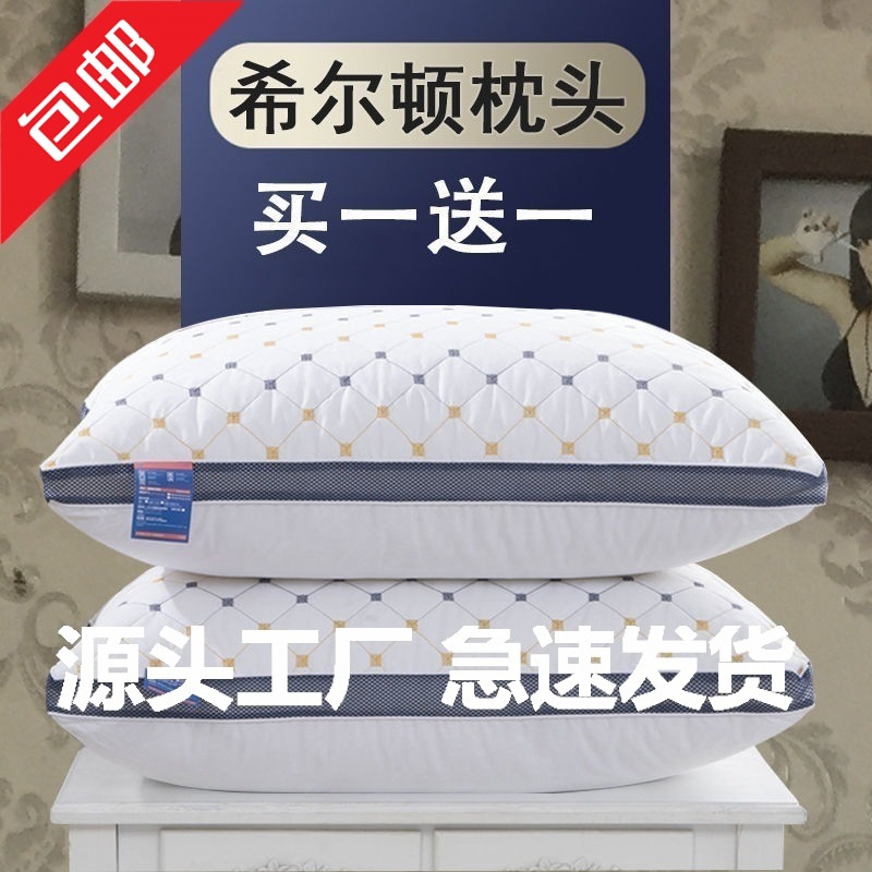 包邮48x74家用枕头芯一对装单人成人酒店全棉枕头套装床上用品护