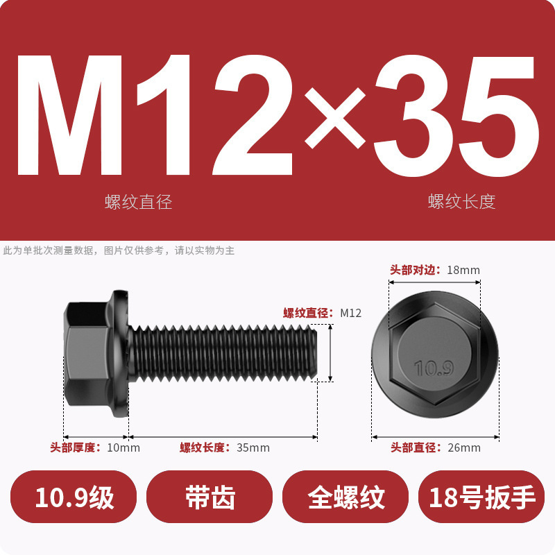 8.9段外六角フランジ面ねじ高強度GB5789プラスキャップ付マット付歯付ボルトM6M8-M20|undefined