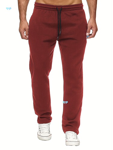 Solid Color Fleece Sweatpants for Men