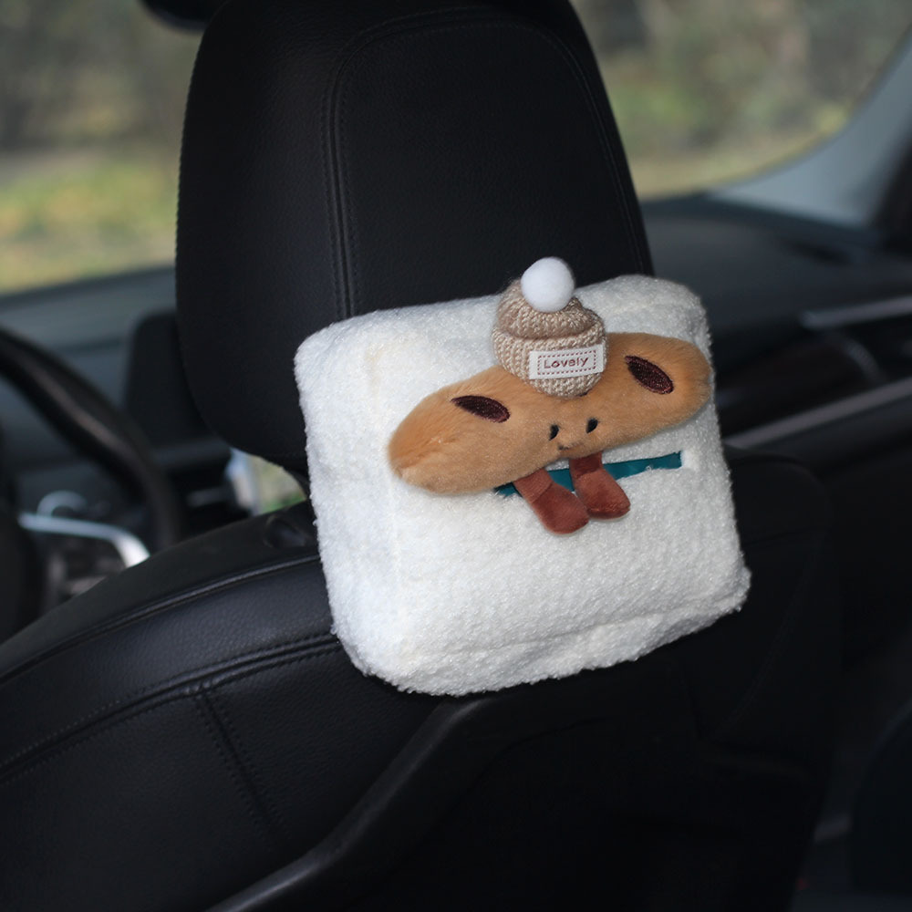 Bolsa de toallas de automóvil para mujeres creativas caja de extracción de automóvil pasamanos bolsa de extracción de papel colgante artículos de decoración del automóvil