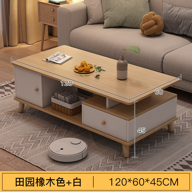 Sala de estar mesa lateral simple moderno nórdico madera maciza pierna mesa de té casa de alquiler pequeño apartamento casa pequeña mesa de té balcón mesa cuadrada