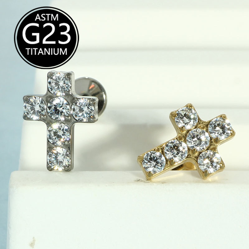 Labret piercing jewelry detail image