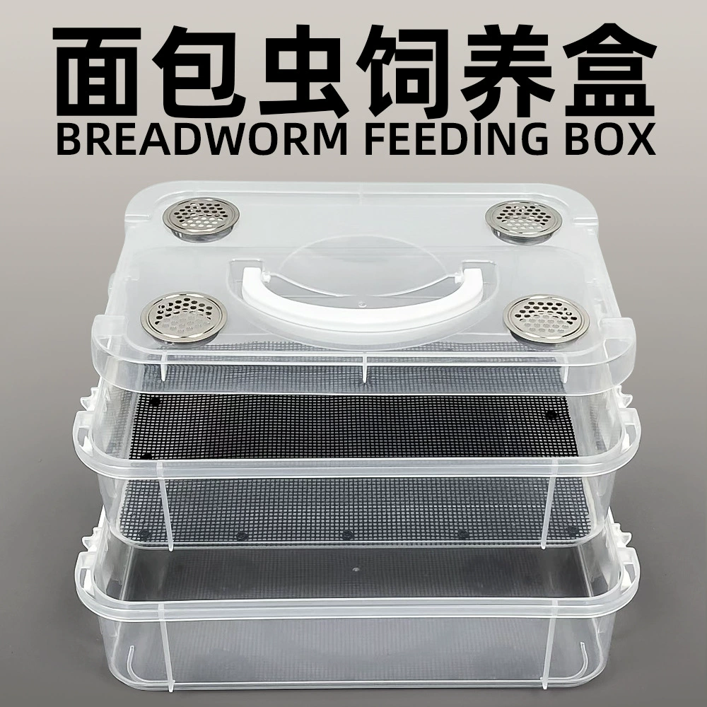Клетка для разведения мучных червей с фильтром для уборки, защита от запаха и влаги, клетка для разведения младенцев Dubia, сортировка фекалий