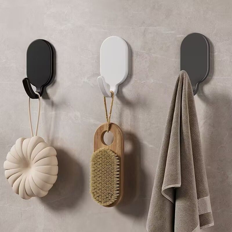 Adhesive Hooks, No Need for Drilling, for Kitchen and Bathroom Walls, Behind Doors, Traceless Sticky Hooks, Clothes Hangers, Stainless Steel Hooks