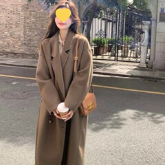 秋冬新款赫本风毛呢外套气质中长款百搭韩系黑色呢子大衣女小个子