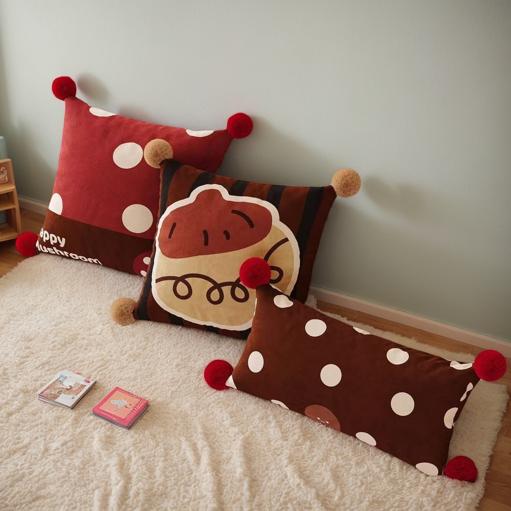 Cartoon Sofa Pillow Pillowcase Living Room Christmas Decoration New Year Layout High-End Bedside Bedroom Cushion Pillow