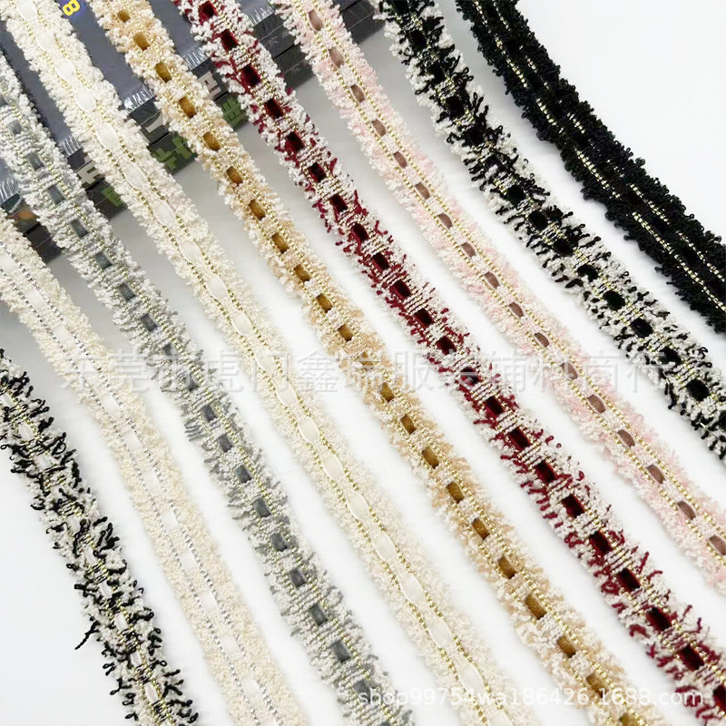 小香风1.5CM彩色金银线编织带花边 童装外套箱包灯罩装饰辅料织带