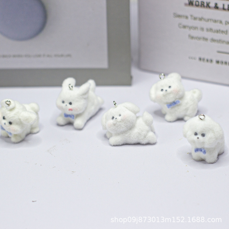 植毛樹脂立体かわいい子犬漫画装飾品バッグバックルキー携帯電話バックル DIY 手作り材料アクセサリー|undefined