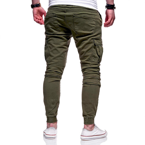 Men's New Casual Pants, Youth Fashion Trend, Solid Color, Rope Men's Sports, Plus Size Work Pants K89
