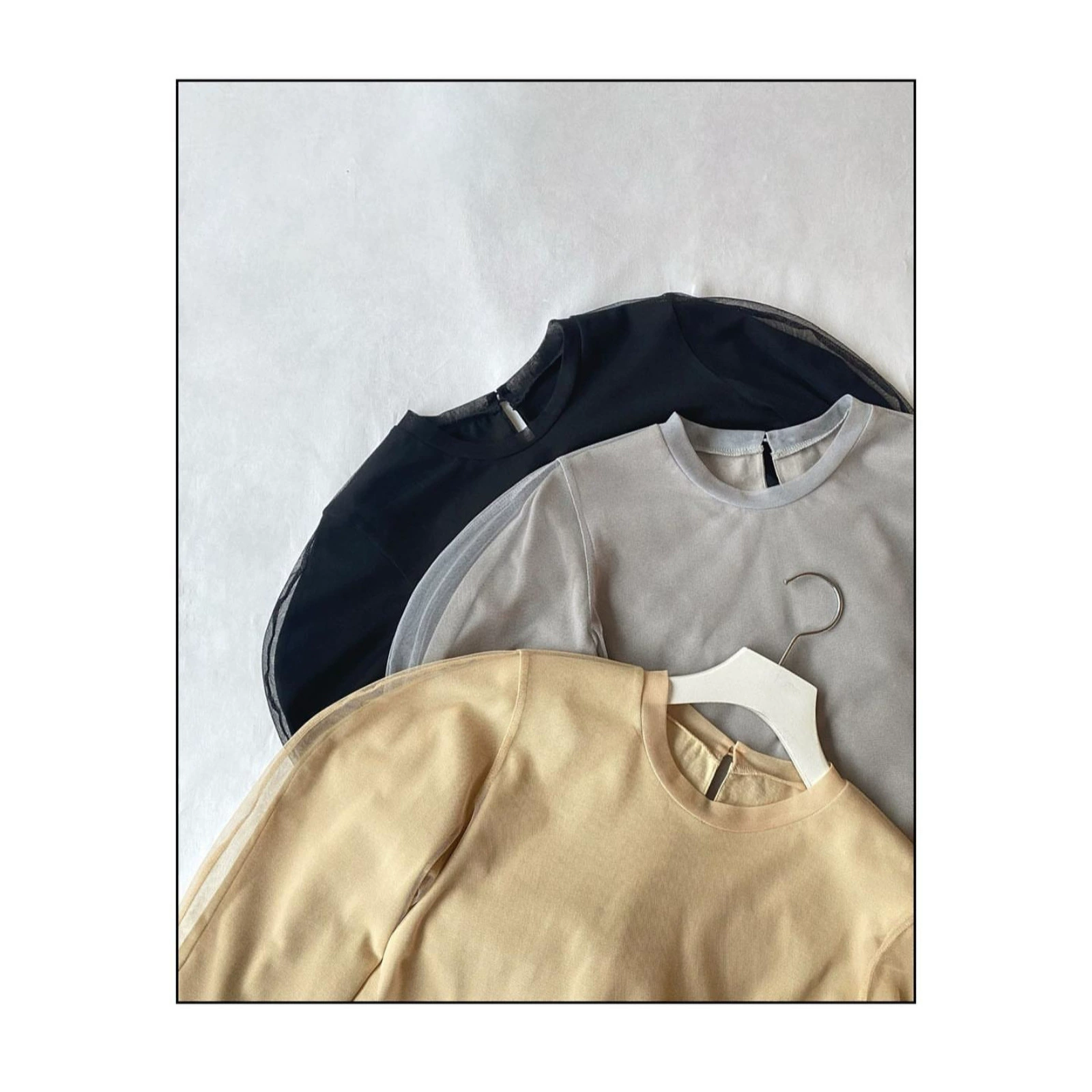 Элитный новый женский комплект из двух предметов: футболка и блузка с длинными рукавами в японском стиле, с текстурой, имитирующей желе.