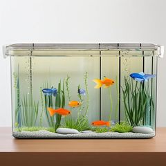 高透鱼缸生态箱高清PET金鱼缸饲养水族乌龟仓鼠生态造景收纳箱子