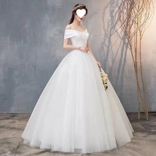 一字肩轻婚纱裙2025新款韩式新娘森系简约礼服小个子霸气跨境一件