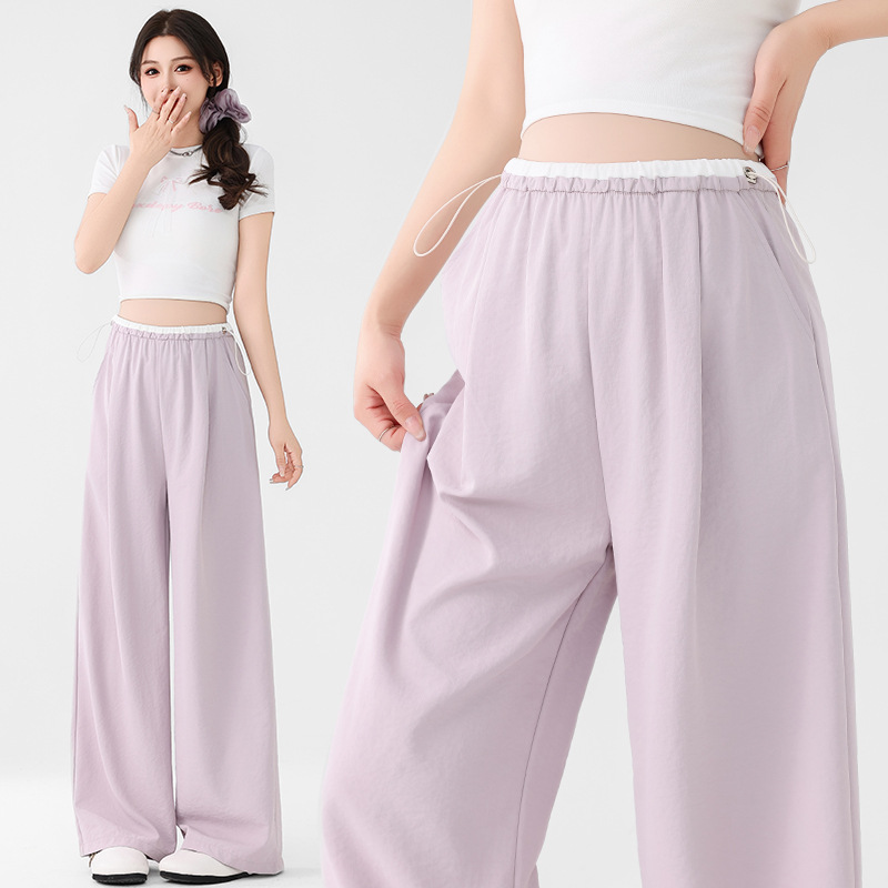 Maternity Pants Spring and Summer Thin Outer Wear 2025 New Style Non-Stretching Belly Cool Feeling Yamamoto Wide Leg Pants Summer