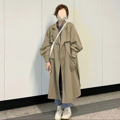 卡其色中长款风衣外套女2025年早春秋新款高级感好看小个子日系