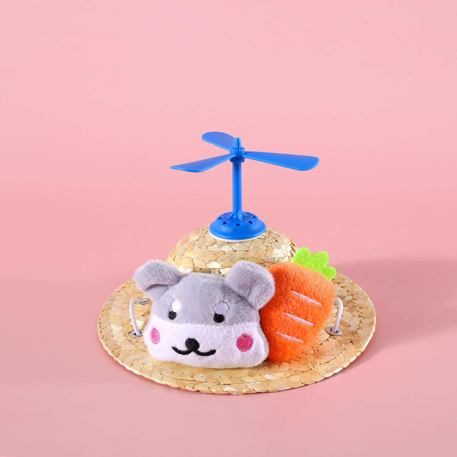 Shiba Inu perro excursión dibujos animados lindo fruta sombrero de paja aviones gato mascota sombrilla bambú libélula Red Sombrero Corgi