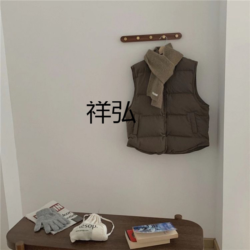 XH2024 가을과 겨울 새로운 다운 조끼 여자 대학 스타일 한국 스타일 외국 스타일 조끼 인터넷 인기 웨이스트 코트 외부