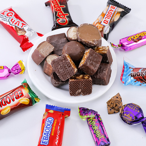 Russian imported chocolate sandwich candy mixed set wedding candy gift loose bulk New Year snacks candy
