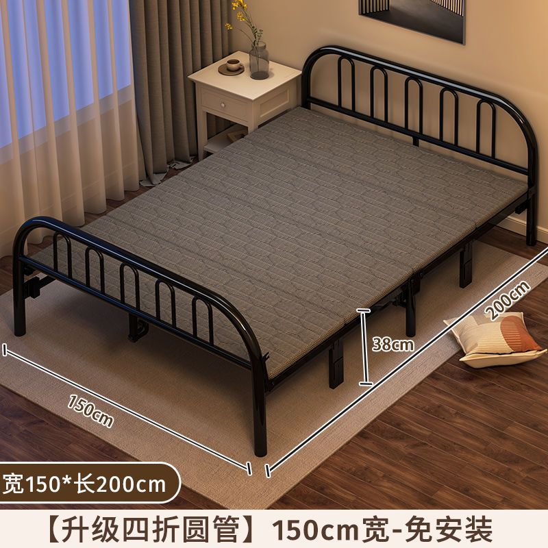 折りたたみベッド シングルベッド 1.2m 家庭用 大人用 シンプルベッド エクストラロング ダブルベッド レンタルルーム ハードボード 昼休み鉄ベッド|undefined
