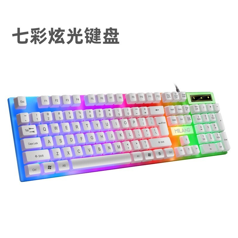 Miwolf K6 Mechanical Feel Wired Keyboard with Colorful Lighting for Gaming Desktop Computers USB Keyboard Cross-Border Wholesale