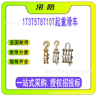 1T3T5T8T10T lifting pulley iron steel wheel hook ring hanging plate multi-purpose electric pulley